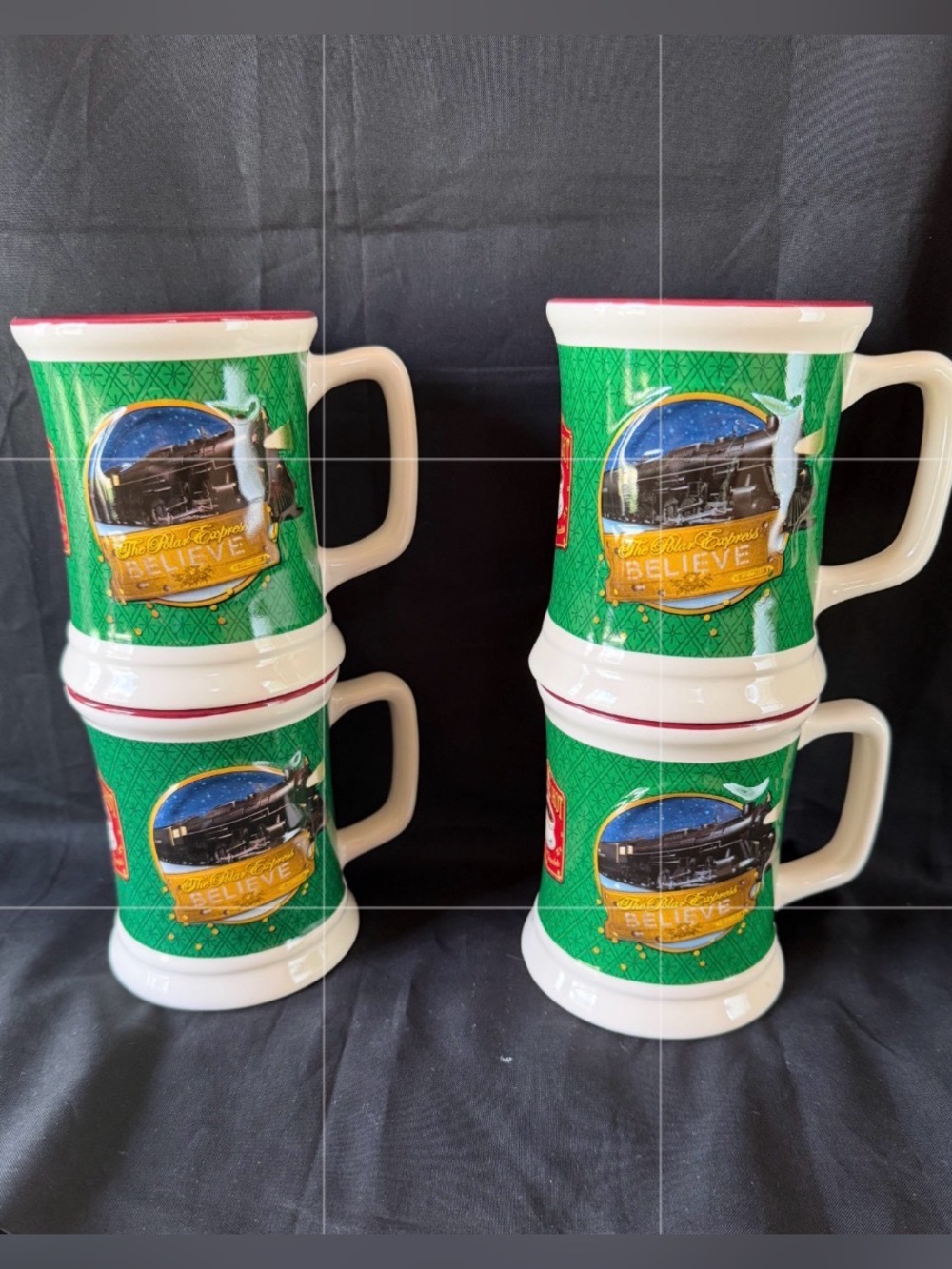 4 - Official Warner Bros. The Polar Express "Believe" 3D Relief Ceramic Mug.